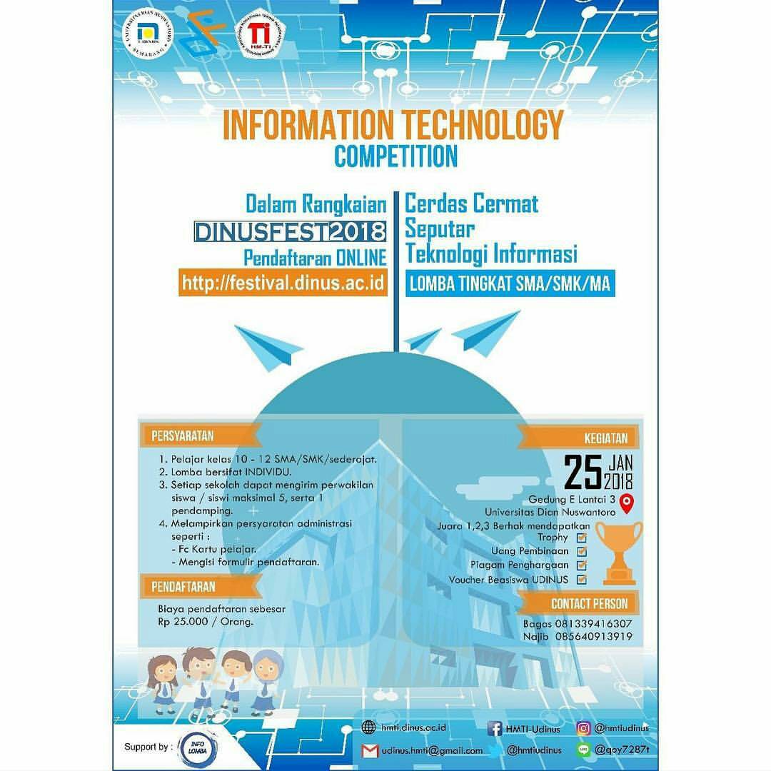 EVENT TECHNOLOGY COMPETITION DINUSFEST SEMARANG 2018