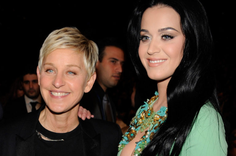 Ellen DeGeneres and Katy Perry attend the 55th Annual GRAMMY Awards at STAPLES Center on Feb. 10, 2013 in Los Angeles.