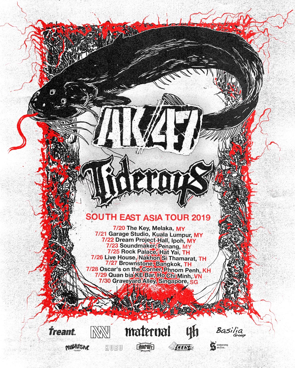 Poster AK//47 dan Tiderays Tour Asia Tenggara