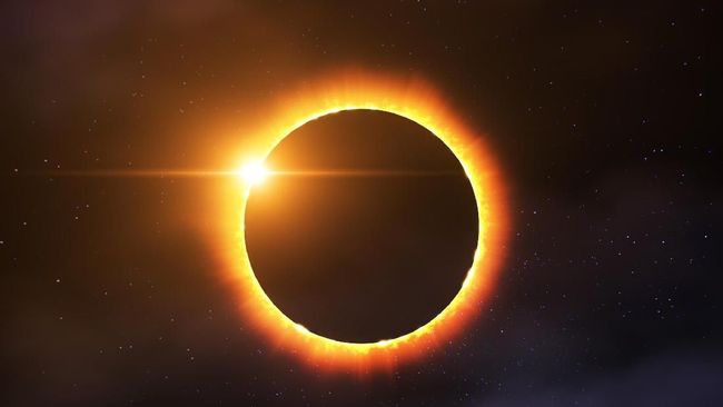 ilustrasi gerhana matahari cincin 