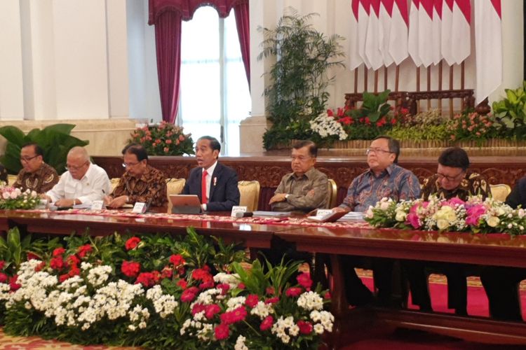Presiden Jokowi umumkan ibu kota baru di Istana Negara, Senin (26/08/2019)