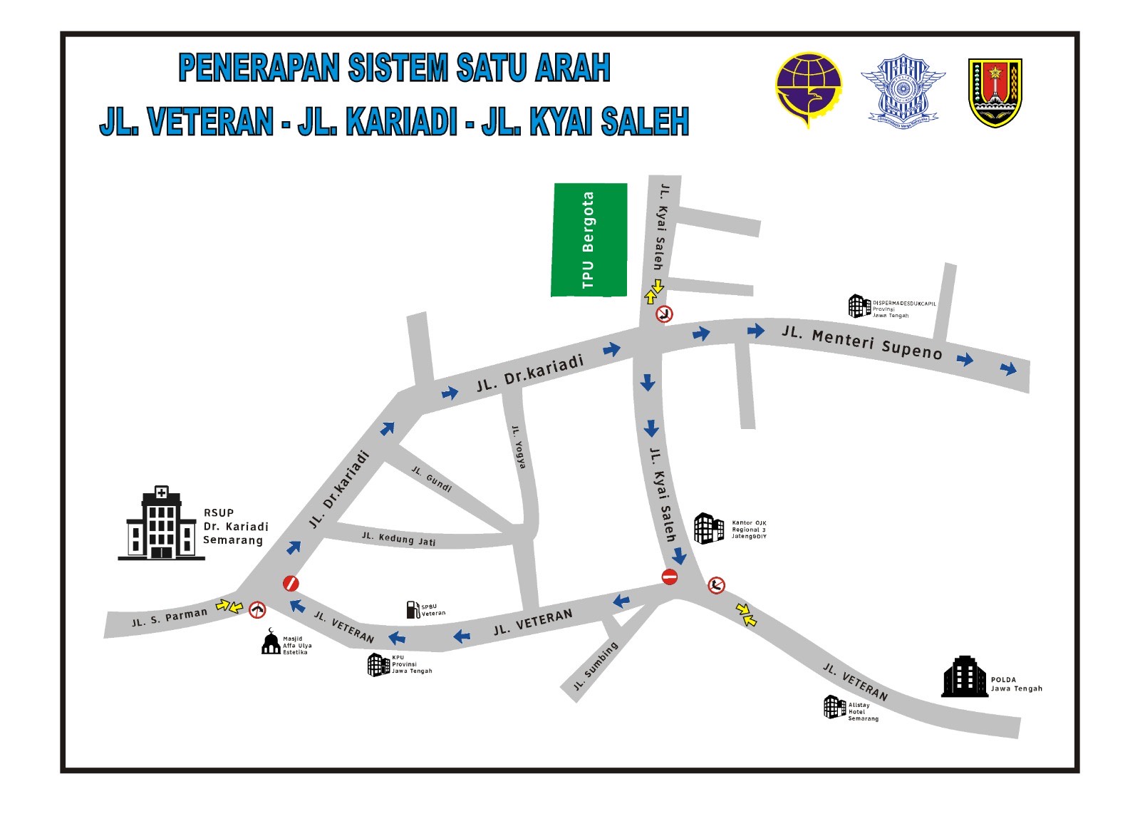 Perhatian! Jalan Veteran dan Kyai Saleh Semarang Kini Sudah Menjadi Satu Arah.  berikut Penjelasannya