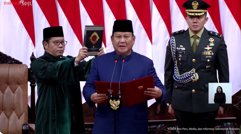 Prabowo Subianto dan Gibran Rakabuming Resmi Dilantik sebagai Presiden dan Wakil Presiden 2024-2029