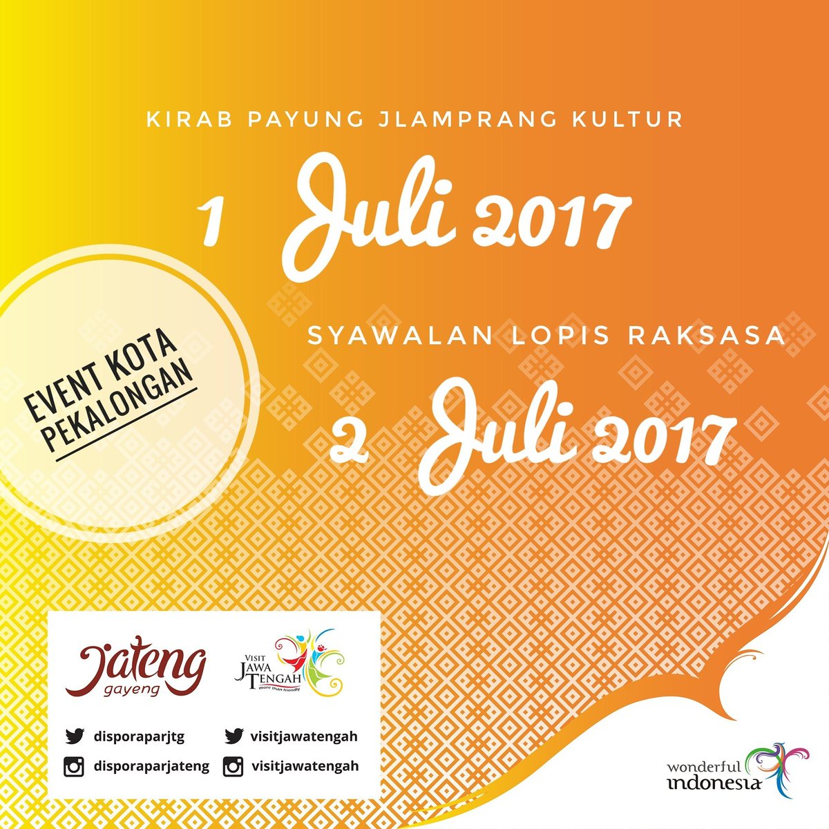 acara Kirab Payung Jlampang Kultur dan Syawalan Lopis Raksasa.