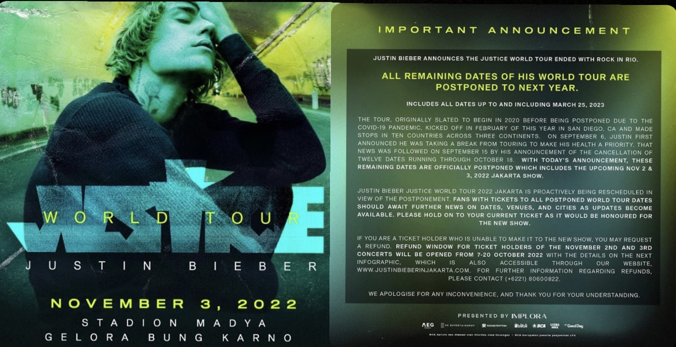 Tour Konser Justin Bieber “Justice World Tour” di Jakarta Resmi Batal