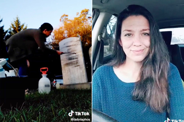 Viral : Wanita Ini Membersihkan makam Untuk Mengobati Sakit Hatinya
