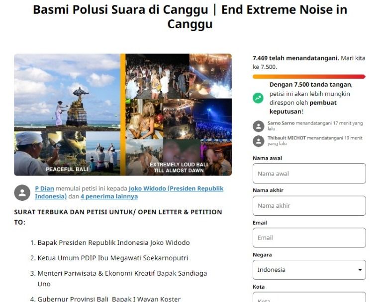 Warga Cangu Bali, Bikin Petisi Ke Jokowi